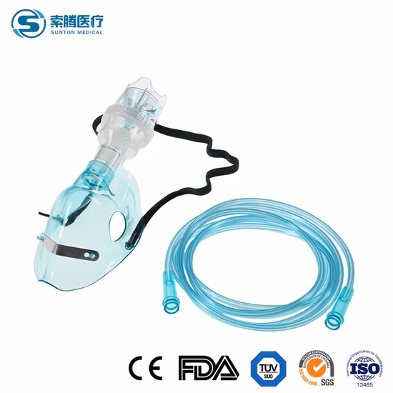 Maschera per nebulizzatore di ossigeno CPR approvata ISO dalla FDA del PVC dell'ospedale medico chirurgico monouso di fabbrica